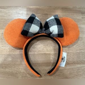 Disney Parks Orange Plaid Bow Ears